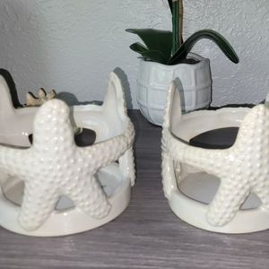 Set of 2 Starfish Candle Holders